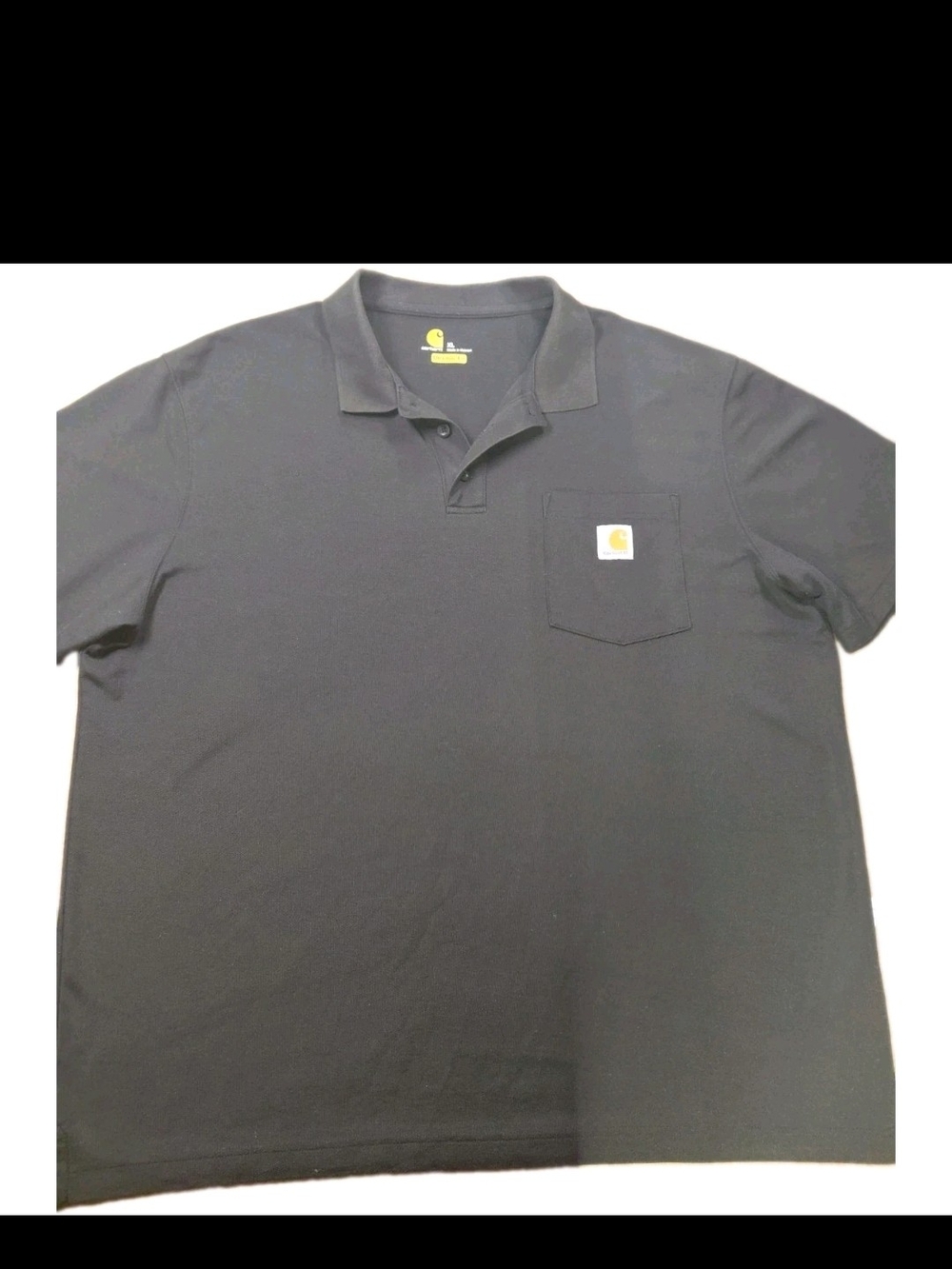 Carhartt Black Short-Sleeve Polo with Pocket Logo XL Workwear A0036